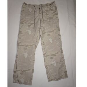 London Jean Size 10 Tan Camo Cotton Drawstring Cargo Pants